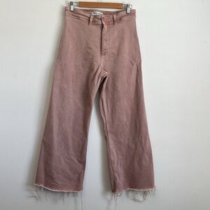 Zara Wide Leg Jean High Rise Womens Size 8 Pink